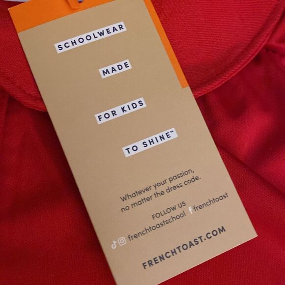 NWT French Toast Girls' Polo Shirt School Uniform Peter Pan Collar Red XXL‎ - Picture 3 of 5